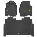 CAT 3-Piece Contour Custom Fit Front Floor Liners and Rear Trunk/Cargo Liner for Ford F-150 SuperCrew Cab (2015 - 2022)