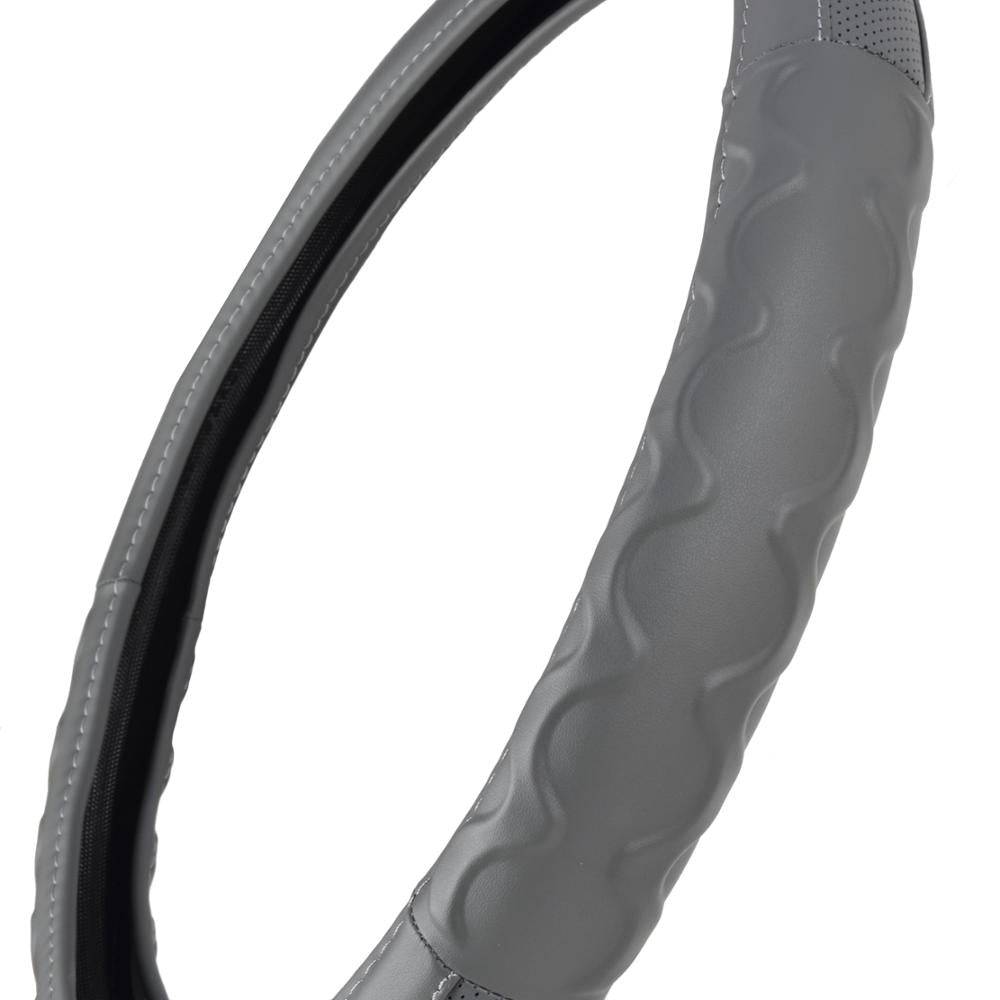 MotorTrend Faux Leather Steering Wheel Cover for Trucks, Semi-Trucks, RVs, Big Rigs, 18 Wheelers (Fits 18")