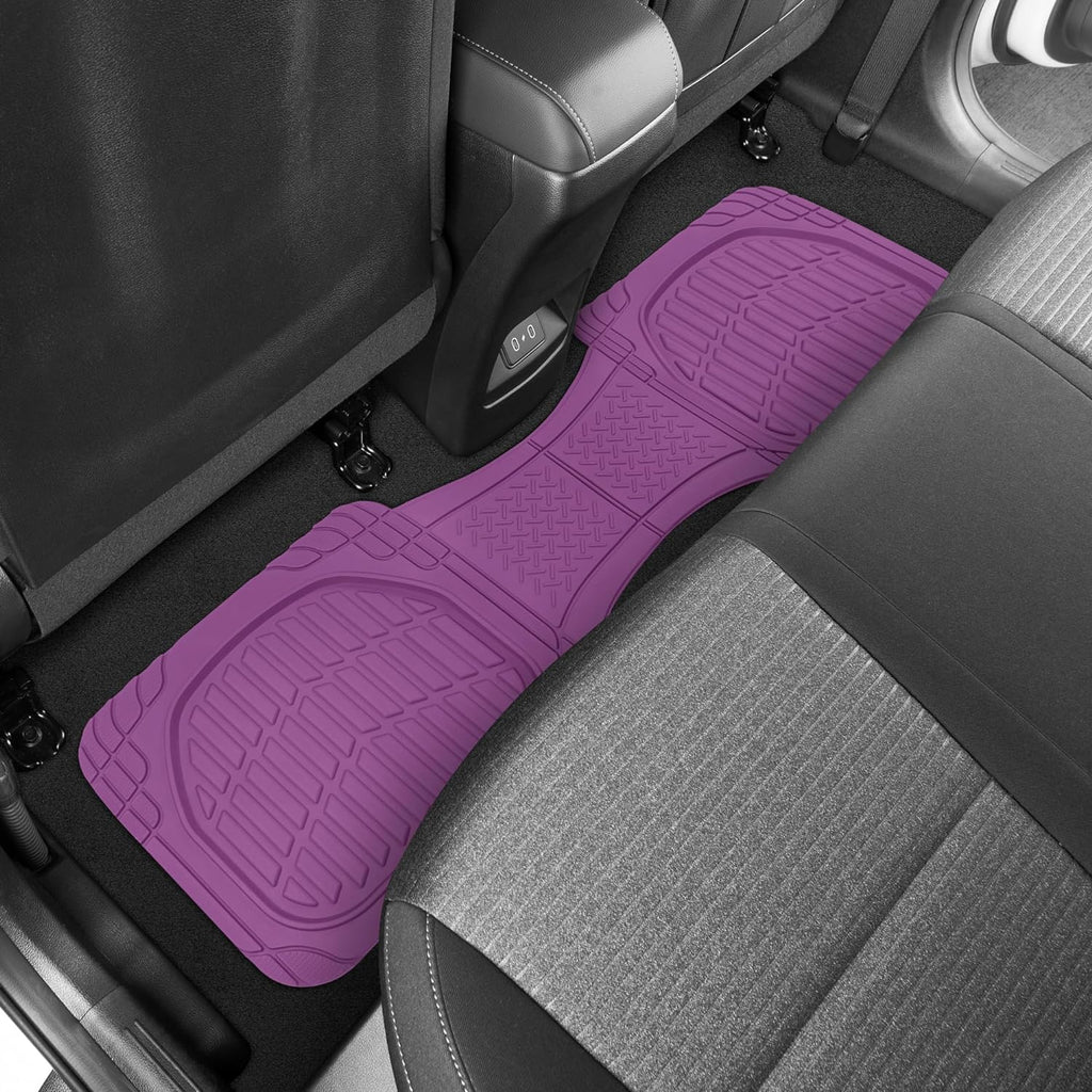 Car Floor Mats - FlexTough Deep Dish Rubber All Weather Protection for Cars SUV Trucks Beige Automotive Accessories