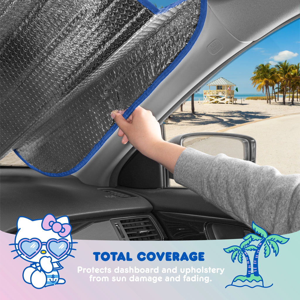 Hello Kitty Car Windshield Sun Shade - Officially Licensed Sanrio Cute Car Accessories for Women - Hello Kitty Car Accessories SunShade for Car Windshield - Summer Sunshield for Car Window Shades