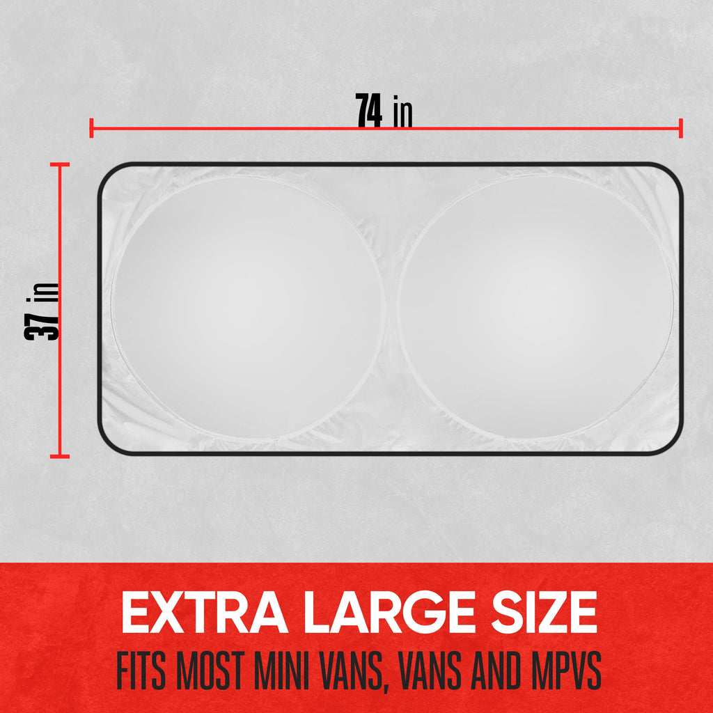 Motor Trend 1 Piece Pop-Up Auto Shade, Universal Car Windshield Sun Shade for Front Window, Collapsible Foldable Sunshade for Car Windshield, Keeps Interior Cool Heat UV (X-Large, 74 x 37 inches)