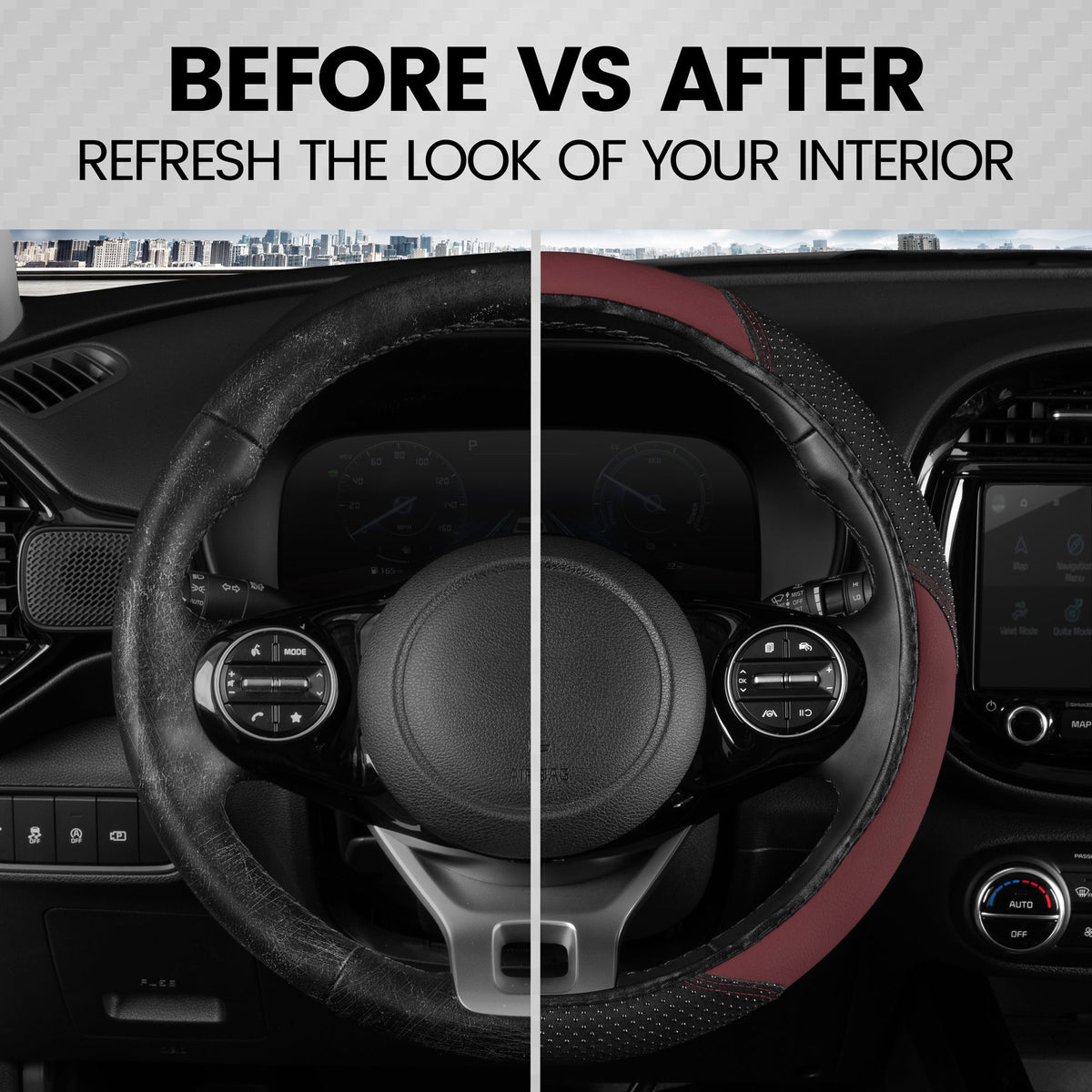 BDK SootheGrip MassageTouch Steering Wheel Cover (Fits 14.5" - 15.5")