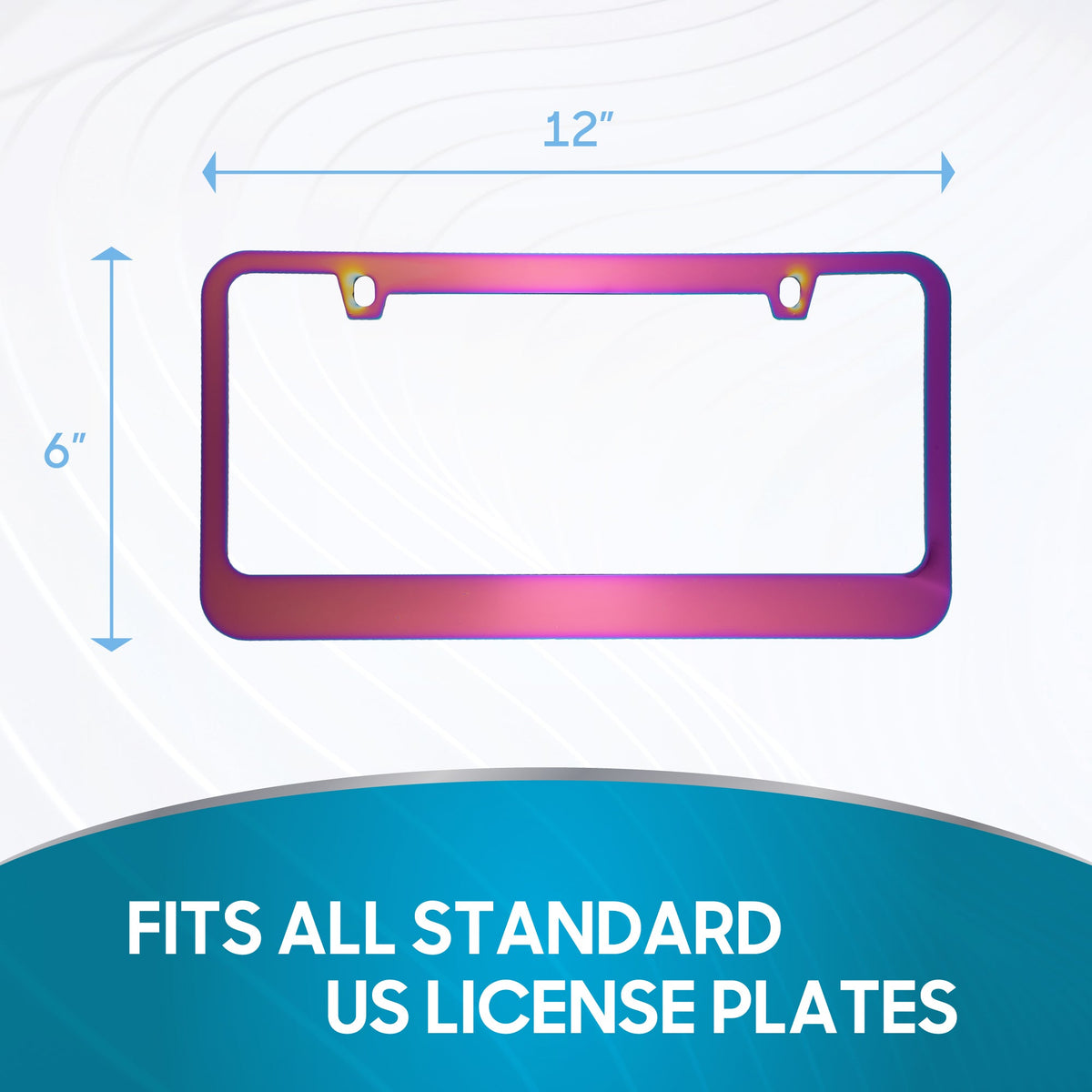 Chrome Plated Rust-Proof Die-Cast Stainless Metal License Plate Frame/Holder Universal Size - Blank Metal Design (Pack of 2)
