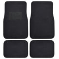 BDK 4-Piece Premium Carpet Non-Slip Heel Pad Front Floor Mats and Rear Floor Mats - Black