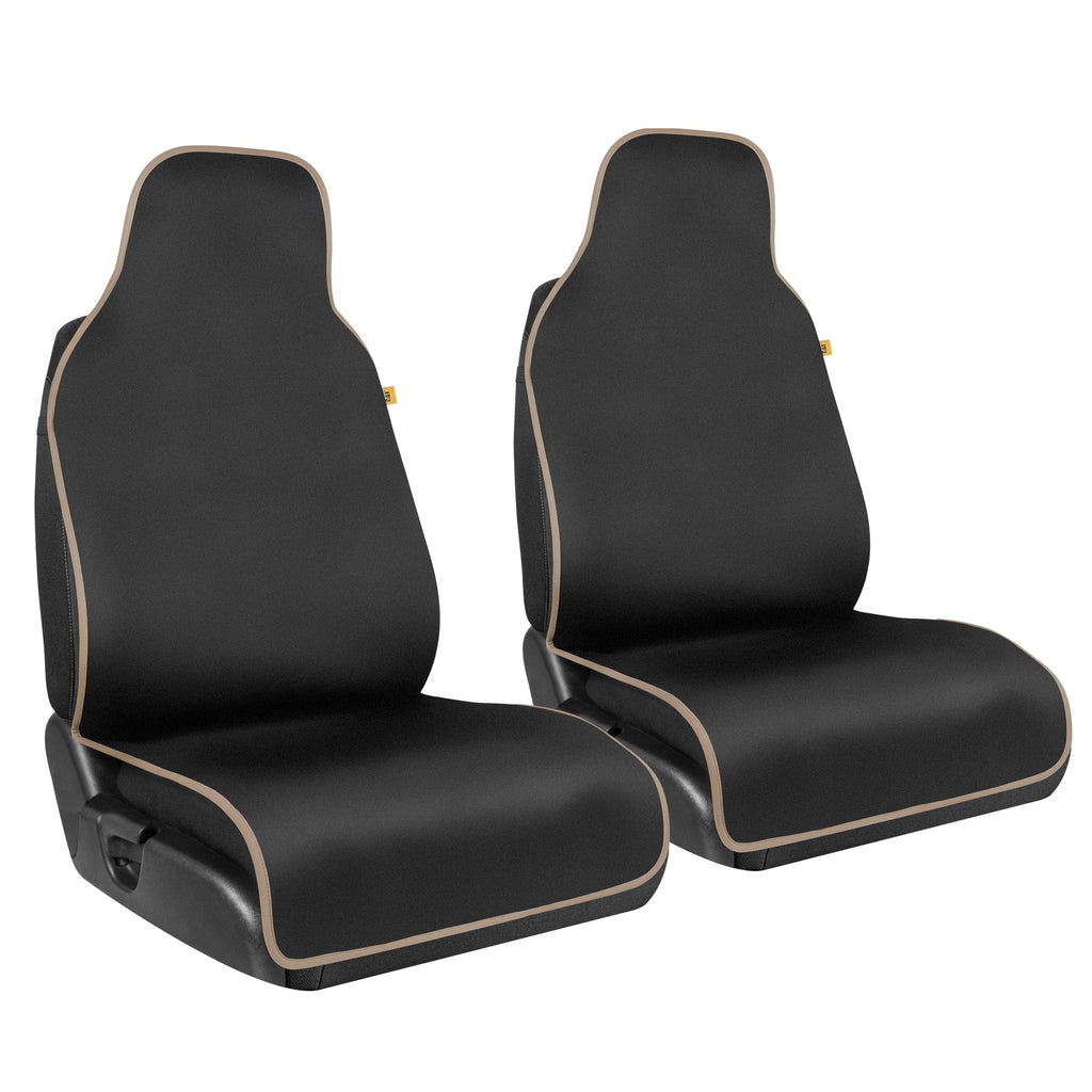 Cat® Waterproof Car Seat Covers for Front Seats, 2 Pack with Black Trim - Durable Neoprene Seat Covers for Cars, Fits 95% of Cars Trucks SUV, Ideal Seat Protector for Leather Seats