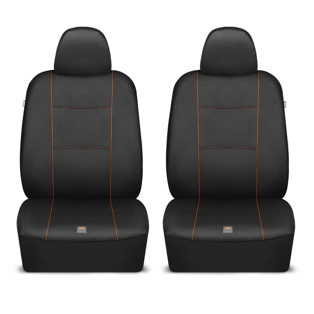 C&C Napa Leatherette 2 Front Seat Covers - Faux Leather Car Seat Protectors for Cars & Trucks - UV-Resistant, Easy to Clean, Universal Fit - Stylish Coastal Design for Summer Car Interior Upgrade