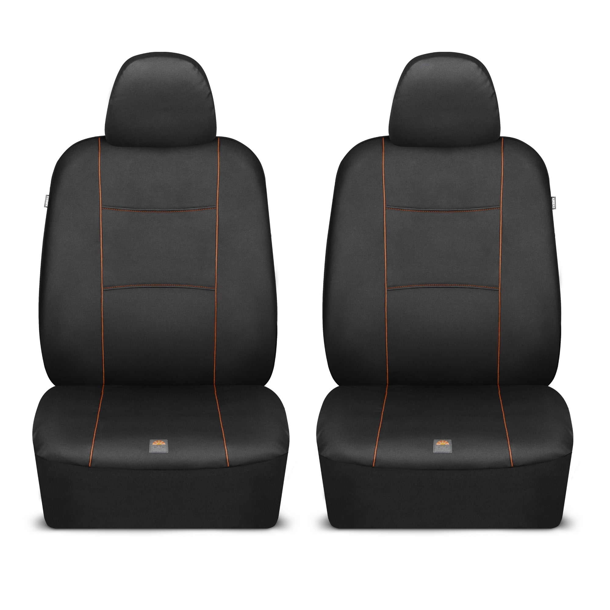 C&C Napa Leatherette 2 Front Seat Covers - Faux Leather Car Seat Protectors for Cars & Trucks - UV-Resistant, Easy to Clean, Universal Fit - Stylish Coastal Design for Summer Car Interior Upgrade