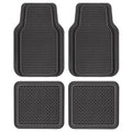 MotorTrend 4-Piece Houndstooth Pattern Front Floor Mats and Rear Floor Mats - Heavy Duty, All Weather, Trim to Fit