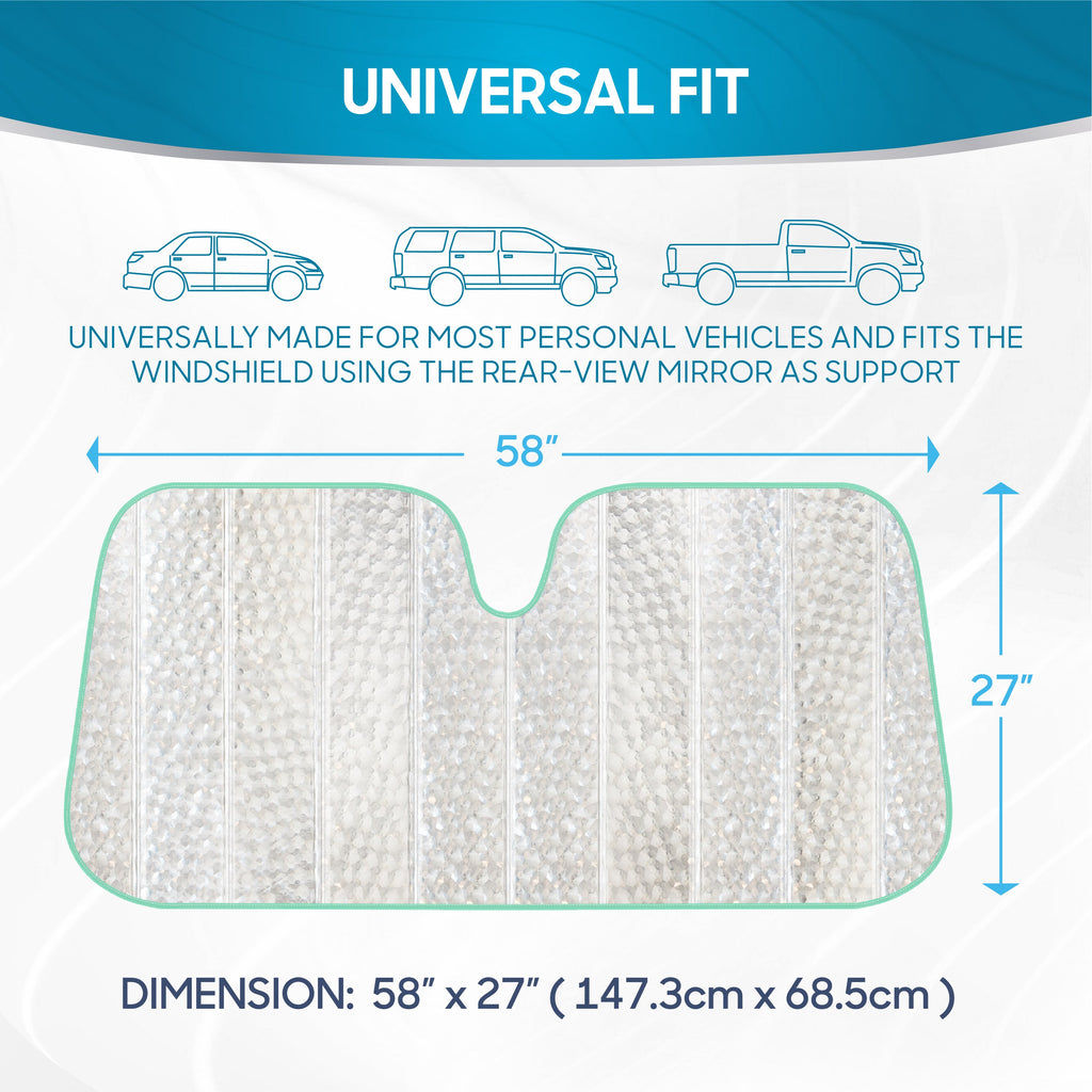 BDK Crystal Mermaid Windshield Sunshade (58" x 27")