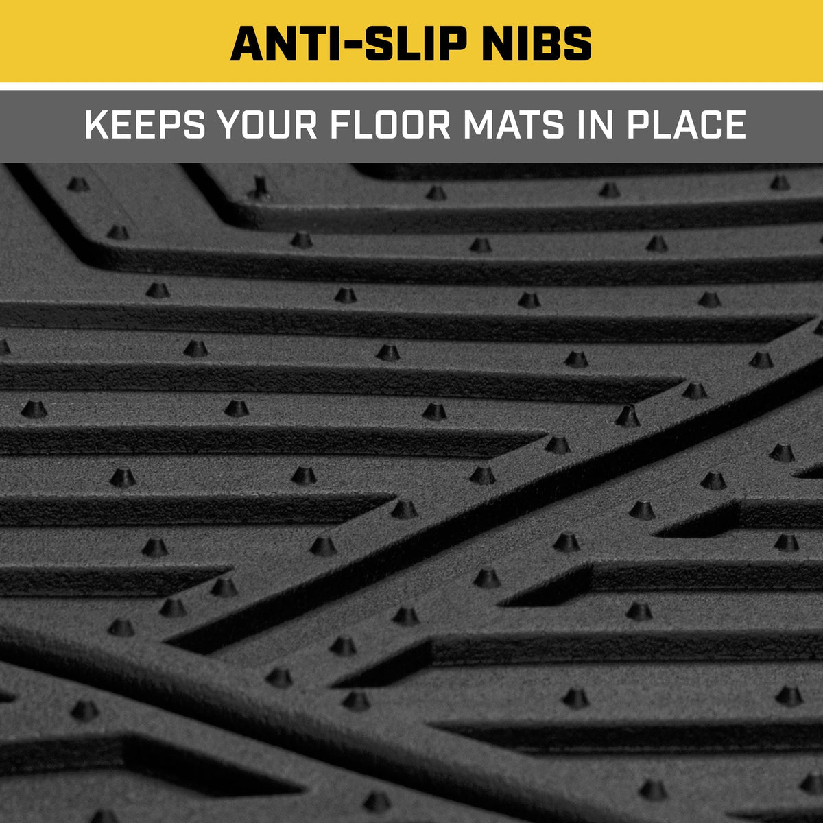 CAT 4-Piece Detachable Carpet Deep Dish Front Floor Mats and Rear Floor Mats - Heavy Duty, All Weather, Trim to Fit