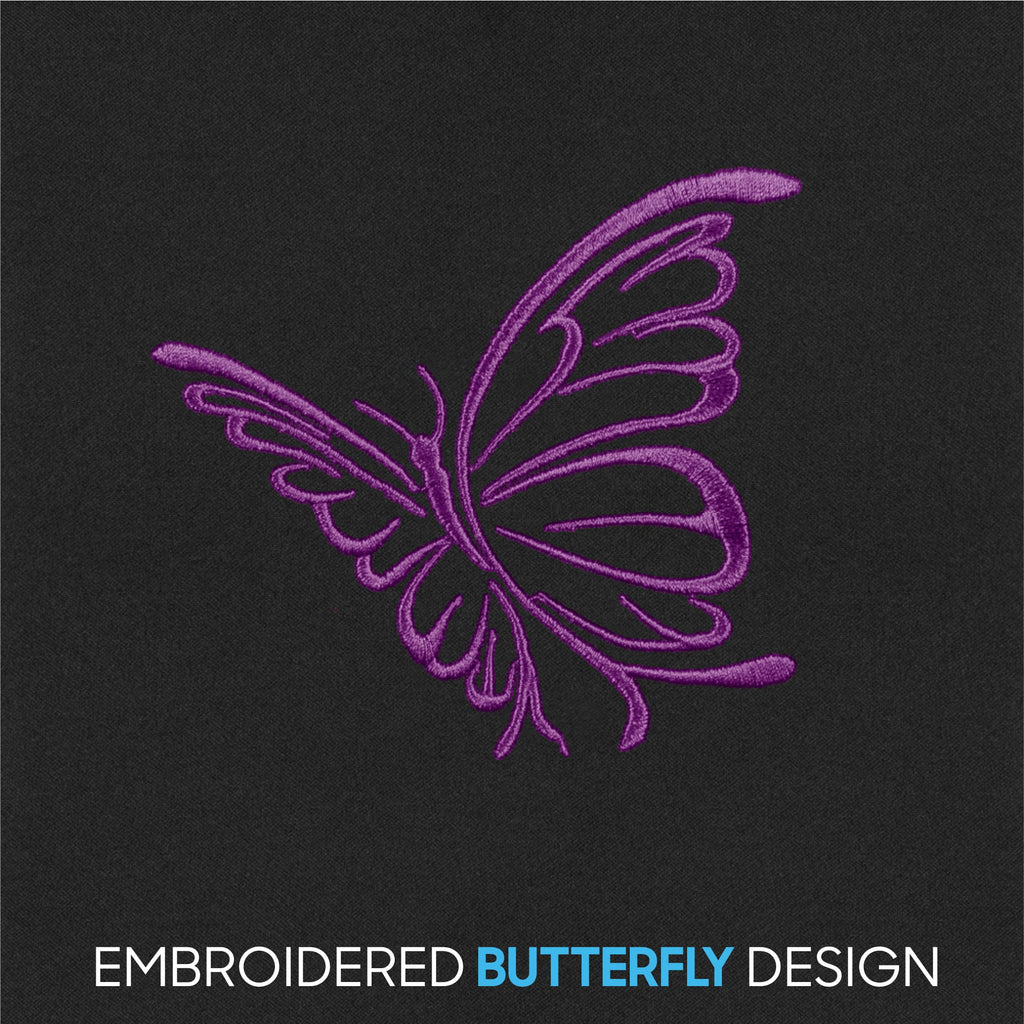 BDK 12-Piece Butterfly Front Seat Covers, Rear Seat Covers, Seat Belt Pads, and Steering Wheel Cover (Fits 14.5" - 15.5")