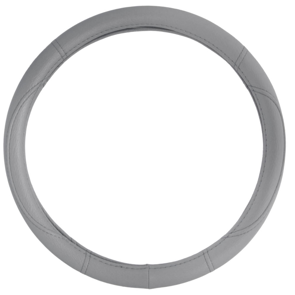 BDK Faux Leather Ergonomic Grip Steering Wheel Cover (Fits 14.5" - 15.5")