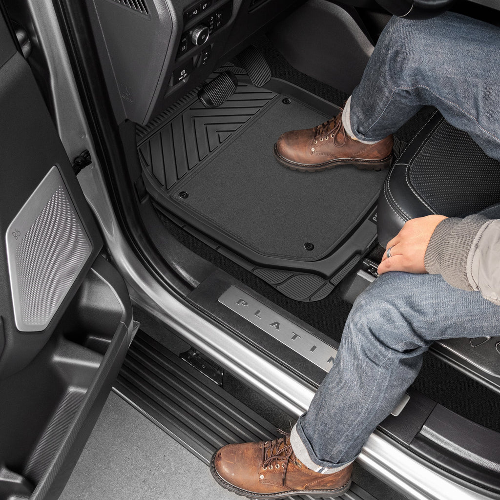 CAT 4-Piece Detachable Carpet Deep Dish Front Floor Mats and Rear Floor Mats - Heavy Duty, All Weather, Trim to Fit