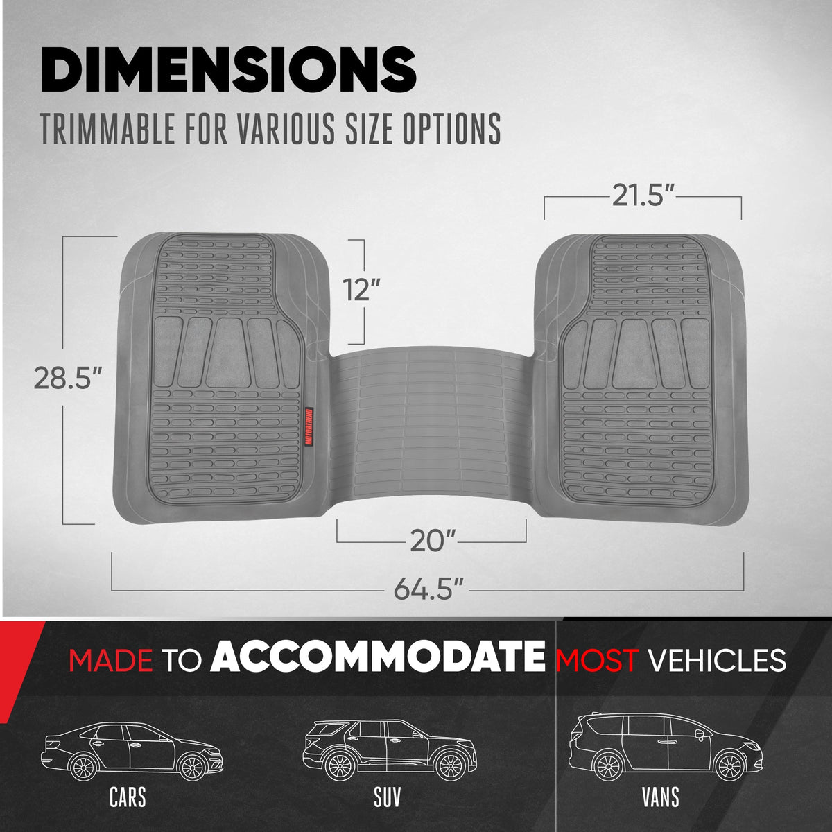 MotorTrend WingRunner Rear Floor Mat - Trim to Fit