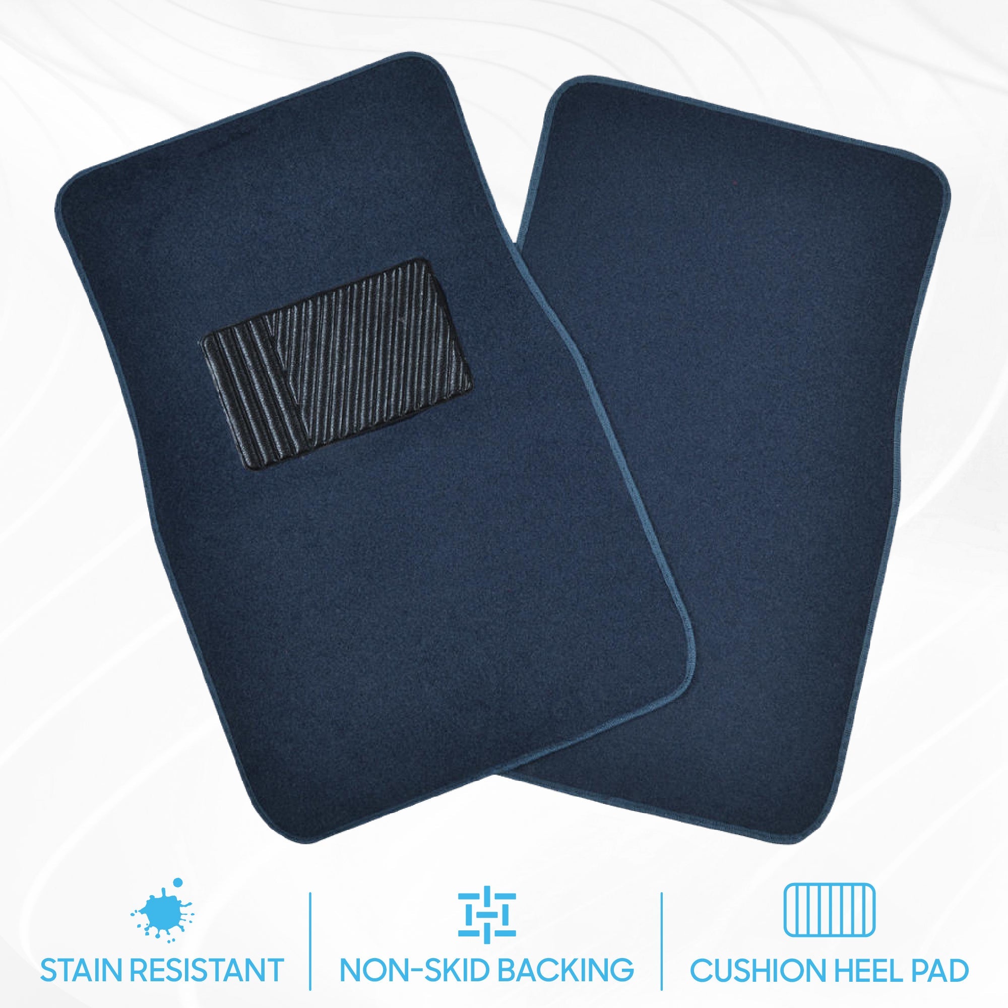 BDK 4-Piece Premium Carpet Non-Slip Heel Pad Front Floor Mats and Rear Floor Mats