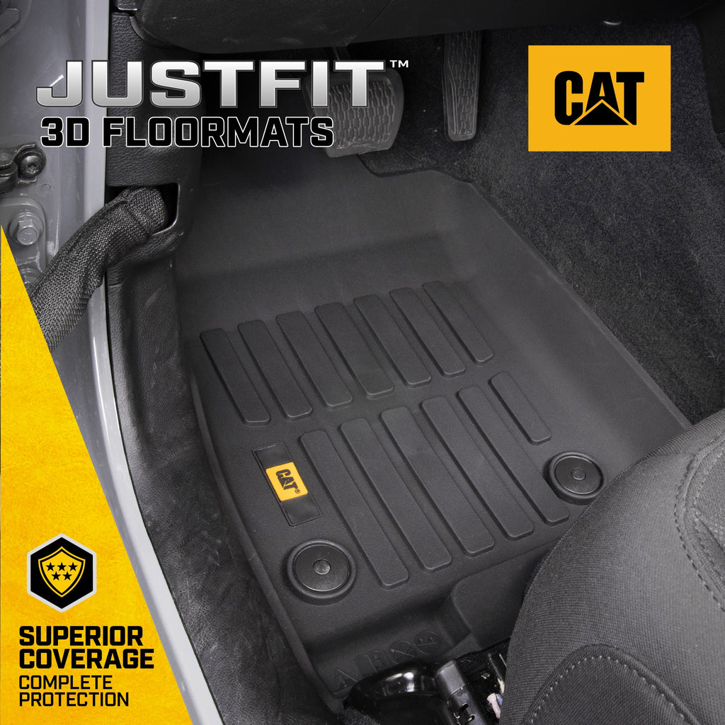CAT 3-Piece JustFit™ 3D Front Liner Mats and Rear Liner Mats for Jeep Wrangler 4XE (2021 - 2026) - Heavy Duty, All Weather, Custom Fit