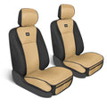 Caterpillar AeroMesh Beige Seat Covers for Trucks, Car, & SUV - (2) Front Truck Seat Cover Protector - Breathable Mesh Universal Fit Car Seat Covers - Automotive Seat Covers Top of Seat Protection