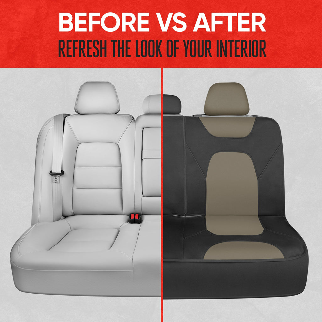 MotorTrend AquaShield Water-Proof Two-Tone Neoprene Rear Seat Covers