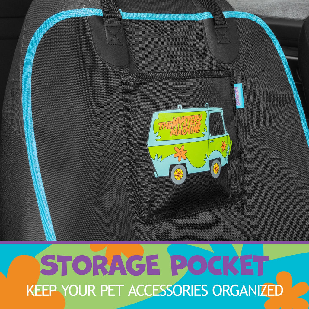 Warner Bros Scooby Doo Mystery Machine Front Seat Cover with Storage Pocket - Heavy Duty
