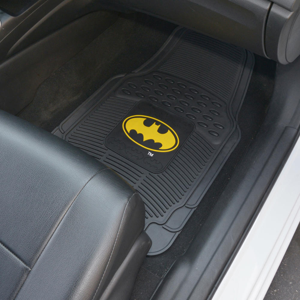 BDK Armored Super Hero Car Floor Mats - Officially Licensed DC Comics - All Weather Heavy Duty Auto Interior Liners for Car Truck Van SUV (Multiple Styles)