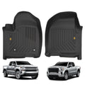 CAT® JustFit™ 3D Custom Fit Floor Mats Chevrolet Silverado 1500/GMC Sierra 2019-2026, Chevy Silverado 2500HD/3500HD Crew Cab/GMC Sierra 2500HD/3500HD Crew Cab 2020-26 Floor Liner Laser Measured Front