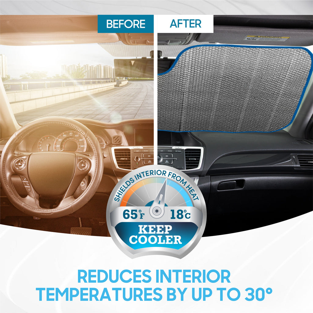 BDK Rainbow Tie-Dye Front Windshield Sunshade (58" x 27")