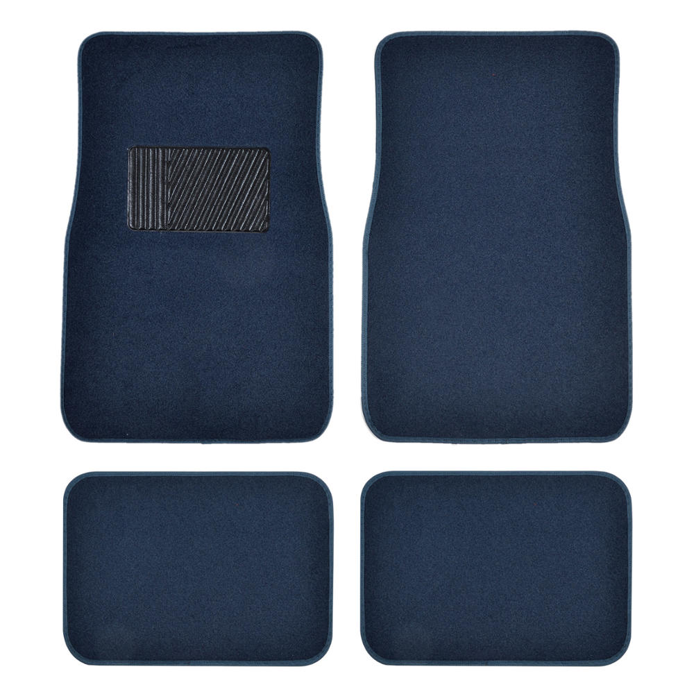 BDK 4-Piece Premium Carpet Non-Slip Heel Pad Front Floor Mats and Rear Floor Mats