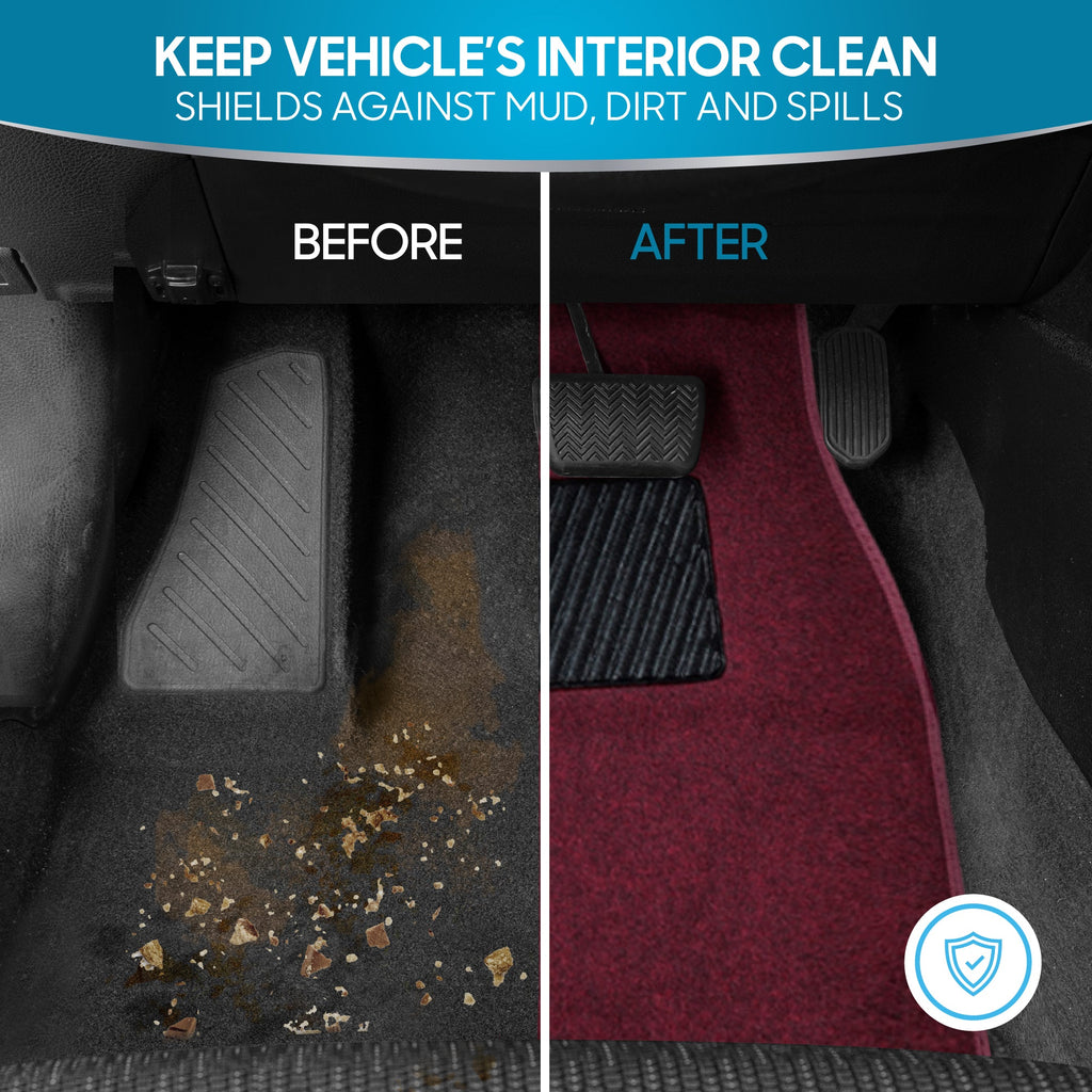 BDK 4-Piece Premium Carpet Non-Slip Heel Pad Front Floor Mats and Rear Floor Mats