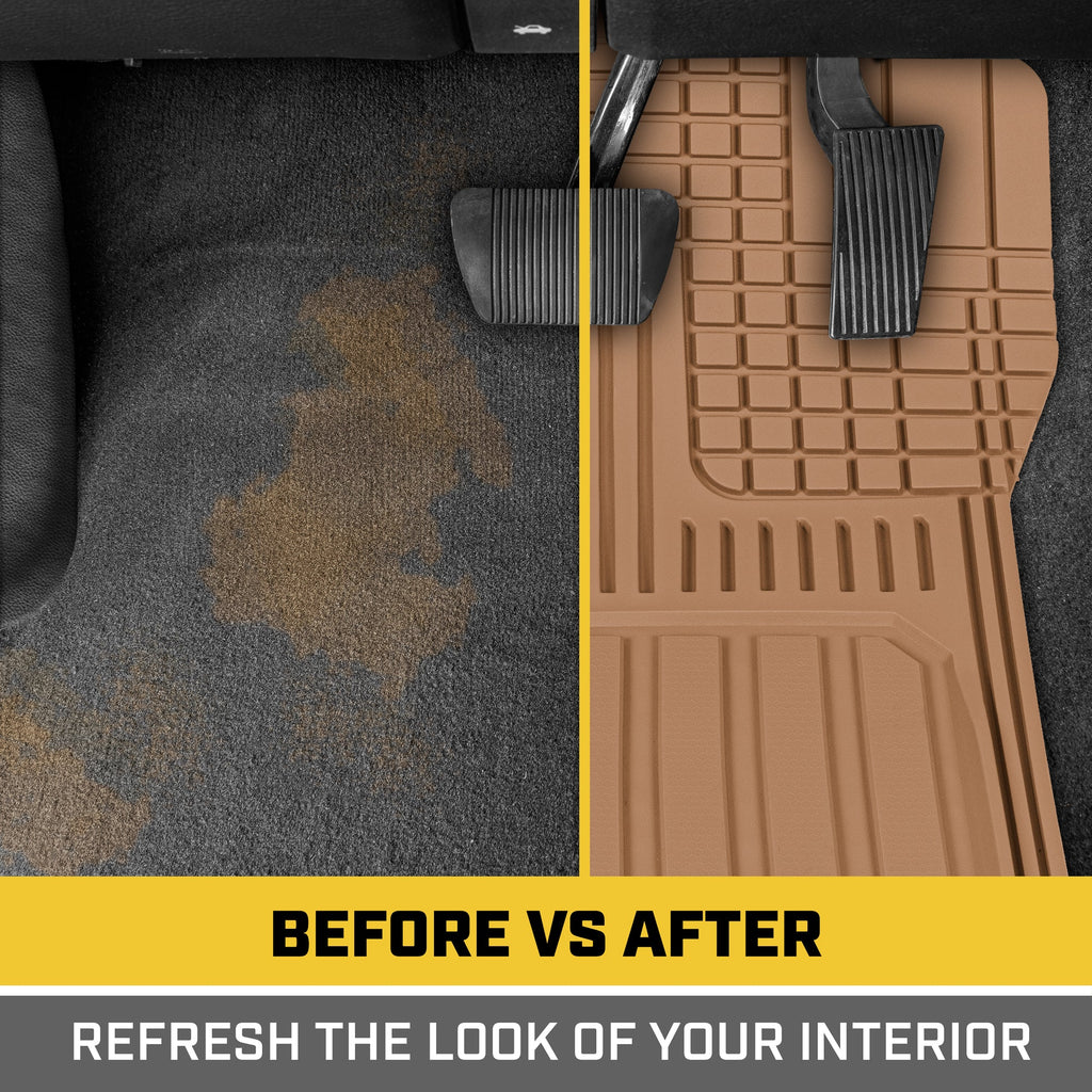 CAT 3-Piece ToughLiner Front Floor Mats and Rear Floor Mats - Heavy Duty, All Weather, Trim to Fit