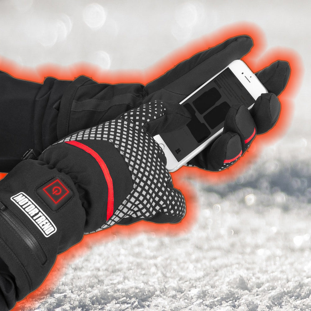 Motor Trend Max-Heat Heated Gloves - Rechargeable Hand Warmers with 3 Temperature Settings and Thermal Insulating Technology